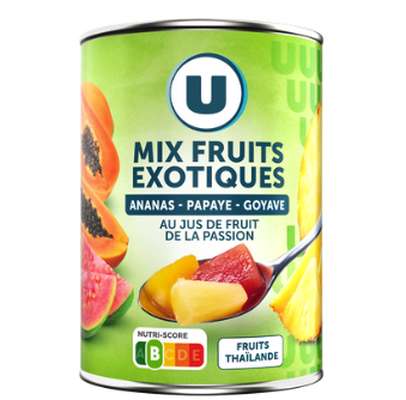 Mélanges de fruits tropicaux au jus de fruits de la passion, U (340 g)