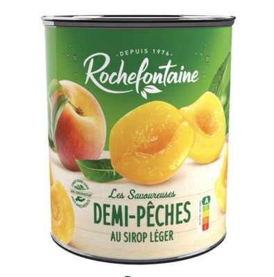 Demi pêches au sirop, Rochefontaine (480 g)