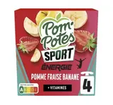 Gourdes énergie goût pomme fraise banane, Pom'Potes Sport (4 x 90 g)