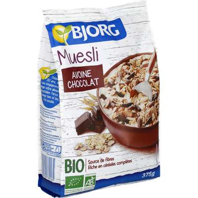 Muesli avoine et chocolat BIO, Bjorg (375 g)
