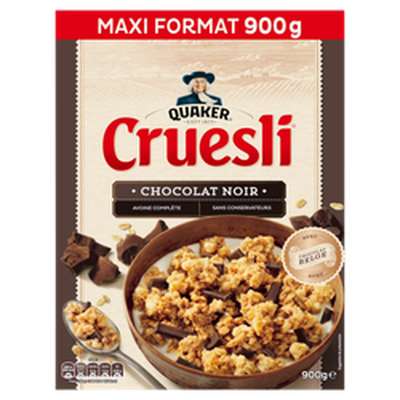Céréales Cruesli chocolat noir maxi format, Quaker (900 g)