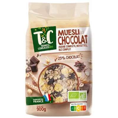 Muesli Chocolat BIO, Terres & Céréales (900 g)