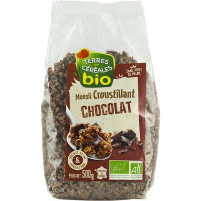Muesli croustillant au chocolat BIO, Terre & Céréales (500 g)