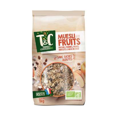 Muesli aux fruits BIO, Terres & Céréales (1 kg)