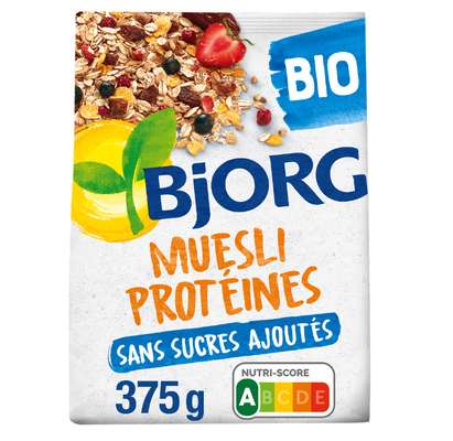 Muesli protéines sans sucres ajoutés BIO, Bjorg  (375 g)