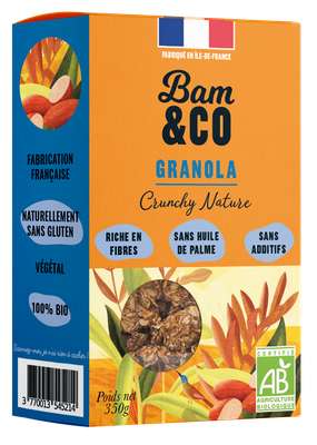Granola crunchy nature BIO, BAM&Co (300 g)