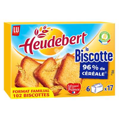 Biscottes natures, Heudebert (102 tranches, 830 g)