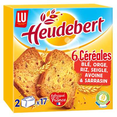 Biscottes 6 céréales, Heudebert (300 g)