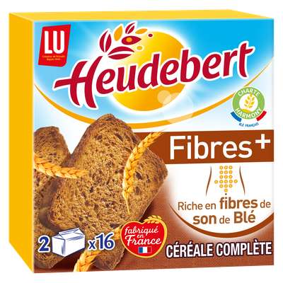 Biscottes aux céréales complètes Fibres +, Heudebert (280 g)