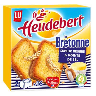 Biscottes la Bretonne au sel de Guérande, Heudebert (2 x 16, 290 g)