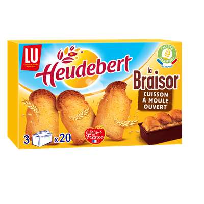 Pain biscotte Braisor, Heudebert (3 x 20, 500 g)