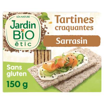 Tartines craquantes sarrasin sans sel ajouté / sans gluten BIO, Jardin Bio Étic (150 g)