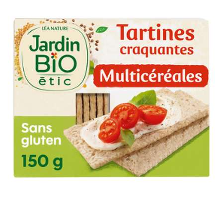 Tartines craquantes multicéréales sans gluten BIO, Jardin Bio Étic (150 g)