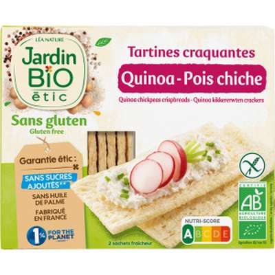 Tartines quinoa pois chiche sans gluten BIO, Jardin Bio étic (150 g)