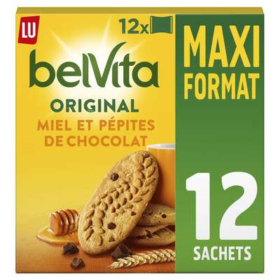 Belvita petit déjeuner miel et pépites de chocolat, Lu (650 g)