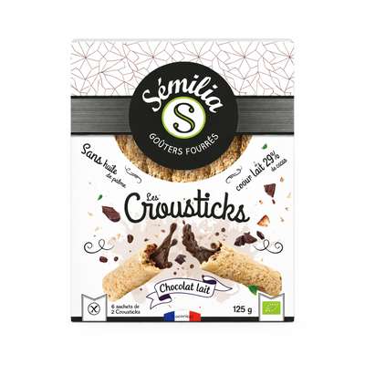 Crousticks chocolat noir sans gluten BIO, Sémilia (125 g)