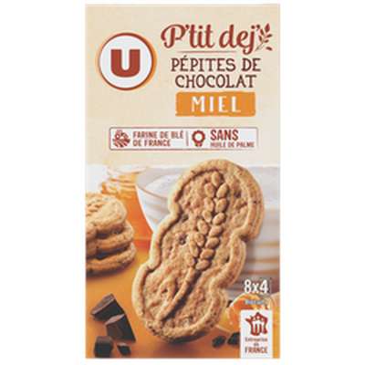 P'tit déjeuner miel pépites de chocolat, U (400 g)