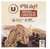 Biscuits p'tit déj pépites de chocolat, U (600 g)