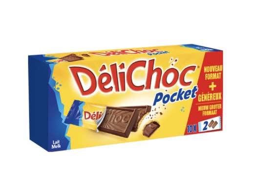 Delichoc biscuits au chocolat au lait format pocket, Delacre (250 g)