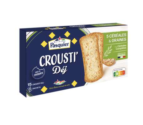 Crousti Déj 5 céréales et graines, Pasquier   (150 g)