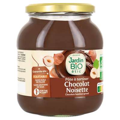 Pâte à tartiner chocolat noisette BIO, Jardin Bio (750 g)