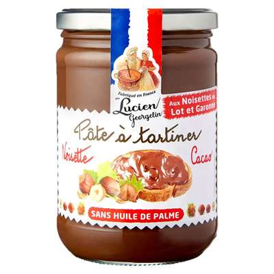Pâte à tartiner noisettes cacao du Lot et Garonne, Lucien Georgelin (400 g)