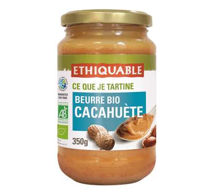 Beurre de cacahuète BIO, Ethiquable (350 g)