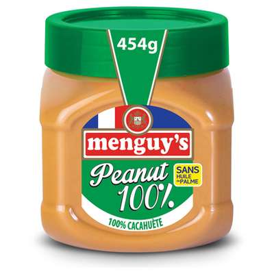 Beurre de cacahuète 100% cacahuète, Menguy's (454 g)