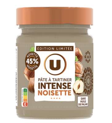 Pâte à tartiner aux noisettes sans huile de palme, U   (300 g)