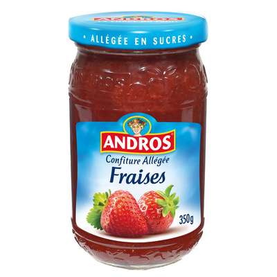 Confiture allégée fraises, Andros (350 g)