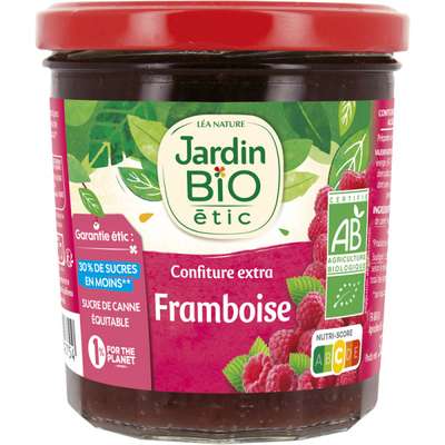 Confiture extra framboise BIO, Jardin Bio (320 g)