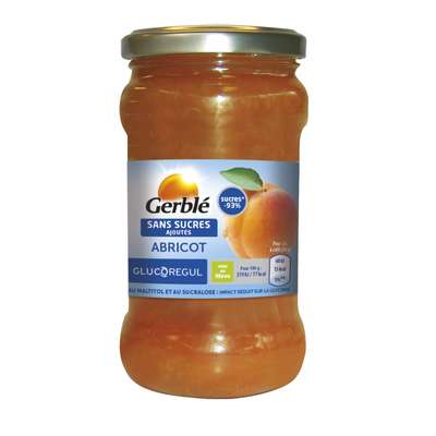 Confiture abricot sans sucres ajoutés, Gerblé (320 g)