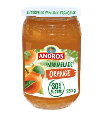 Confiture allégée aux oranges, Andros (350 g)