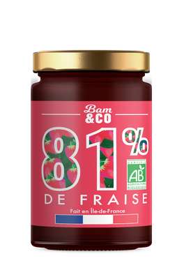 Confibam fraise 81% de fruits BIO, BAM&Co (225 g)