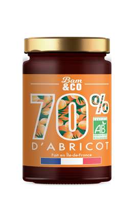Confibam abricot 70% de fruits BIO, BAM&Co (225 g)