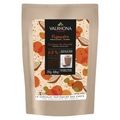 Copeaux de chocolat Nyangbo - préparation pour chocolat chaud, Valrhona (250 g)