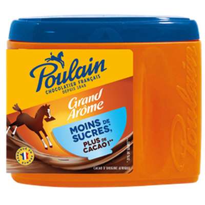 Chocolat poudre (moins de sucre) grand arôme, Poulain (400 g)