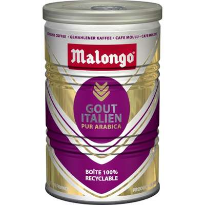 Café moulu pur arabica goût italien, Malongo (250 g)