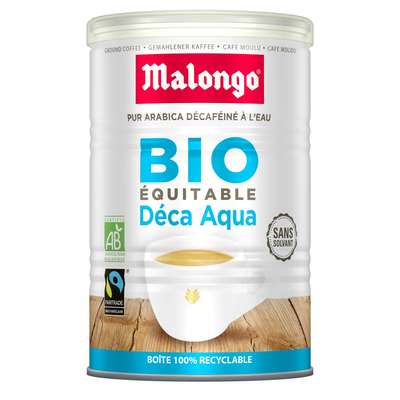 Café moulu décaféiné BIO, Malongo (250 g)