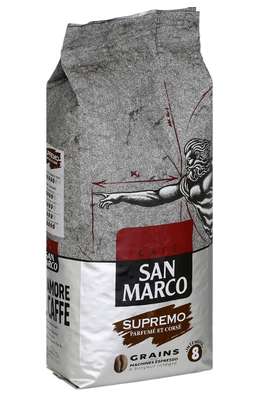 Café en grains supremo n°8 , San Marco (1 Kg)