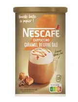 Café soluble Cappuccino caramel beurre salé, Nescafé (260 g)