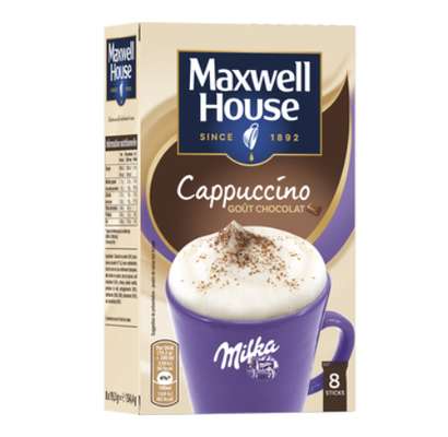 Café soluble cappuccino milka, Maxwell House  (154 g)