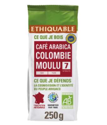 Café moulu Colombie BIO, Ethiquable (250 g)