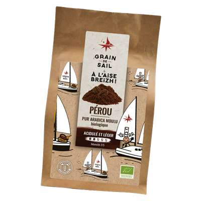 Café du Pérou moulu BIO, Grain de sail (250 g)