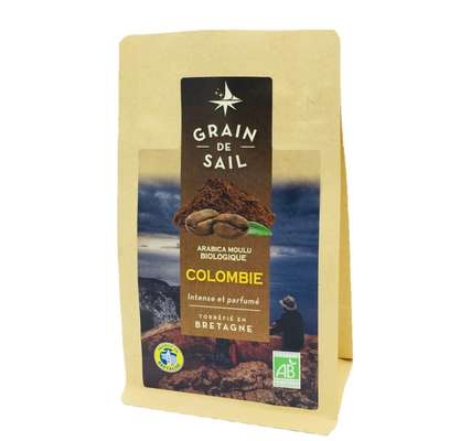 Café de Colombie moulu Excelso BIO, Grain de sail (250 g)
