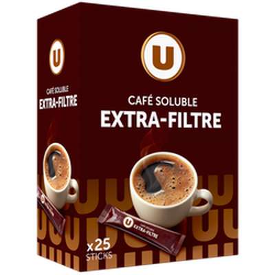 Café soluble Extra filtre, U (25 sticks)