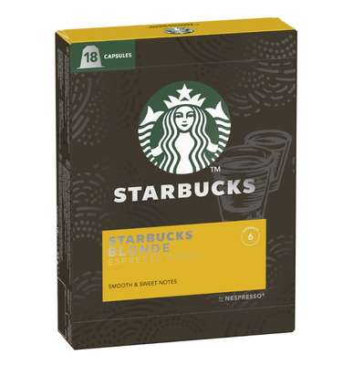 Café capsules Blonde Espresso Roast n°6 100% Arabica, Starbucks (x 18)