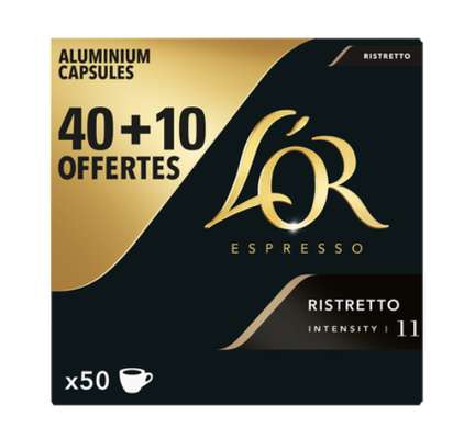 Café capsule Ristretto, L'Or (x 40 + 10 OFFERTES)