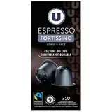 Café capsules espresso fortissimo compatible Nespresso, U (x 10)