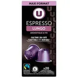 Café capsules espresso lungo compatible Nespresso, U (x 20)